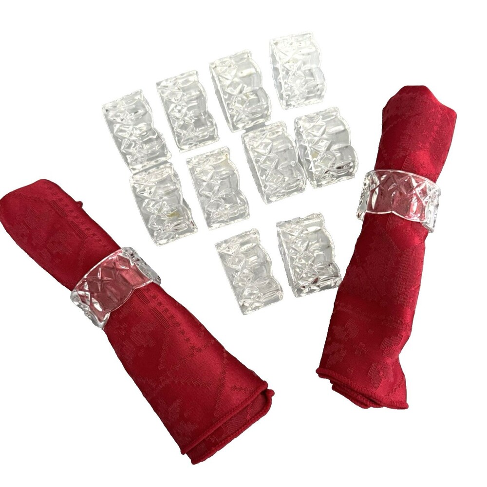 Vtg Gorham King Edwards Full Lead Crystal Napkin Rings Set of 12 Lot 3 Boxes